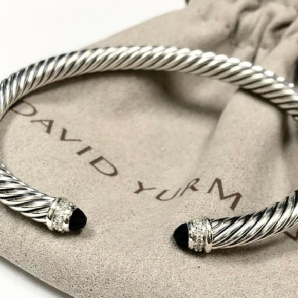 David Yurman Jewelry - David Yurman Sterling Silver Onyx and Diamonds 5mm